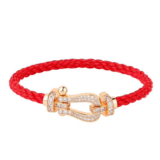 Horseshoe buckle auspicious red rope